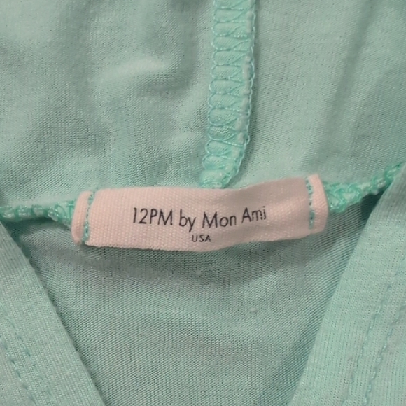 12 Pm By Mon Ami Teal Floral Shirt - Picture 2 of 4